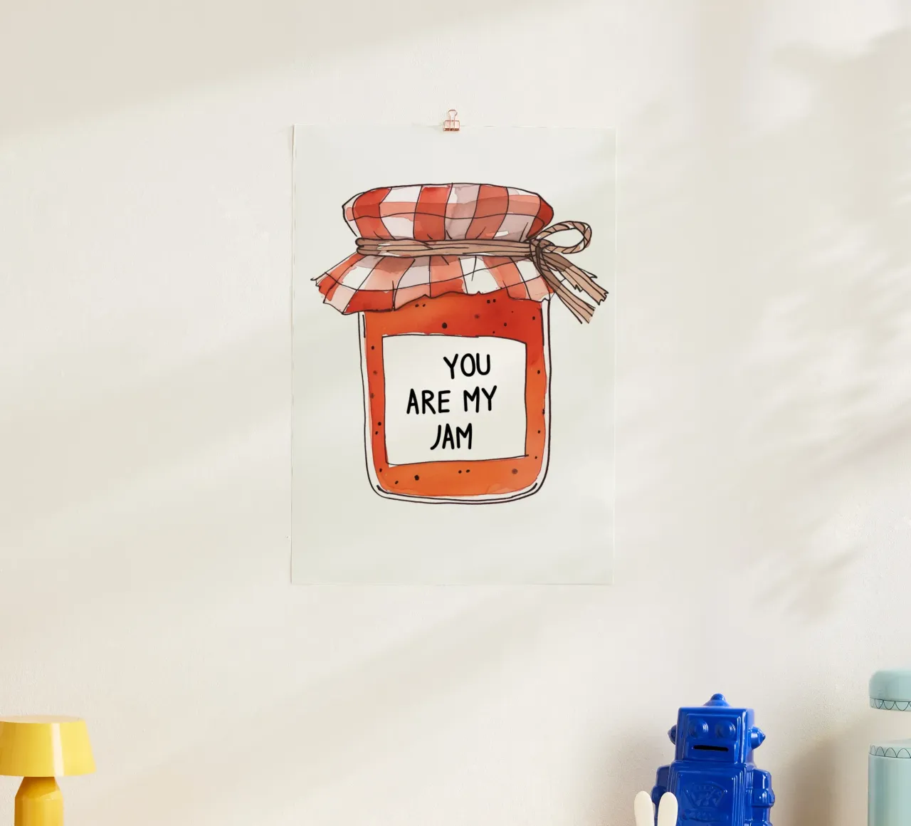 "You Are My Jam" aquarel kunstdruk - lief en eigenzinnig cadeau poster met kunststof frame van NorwesClub