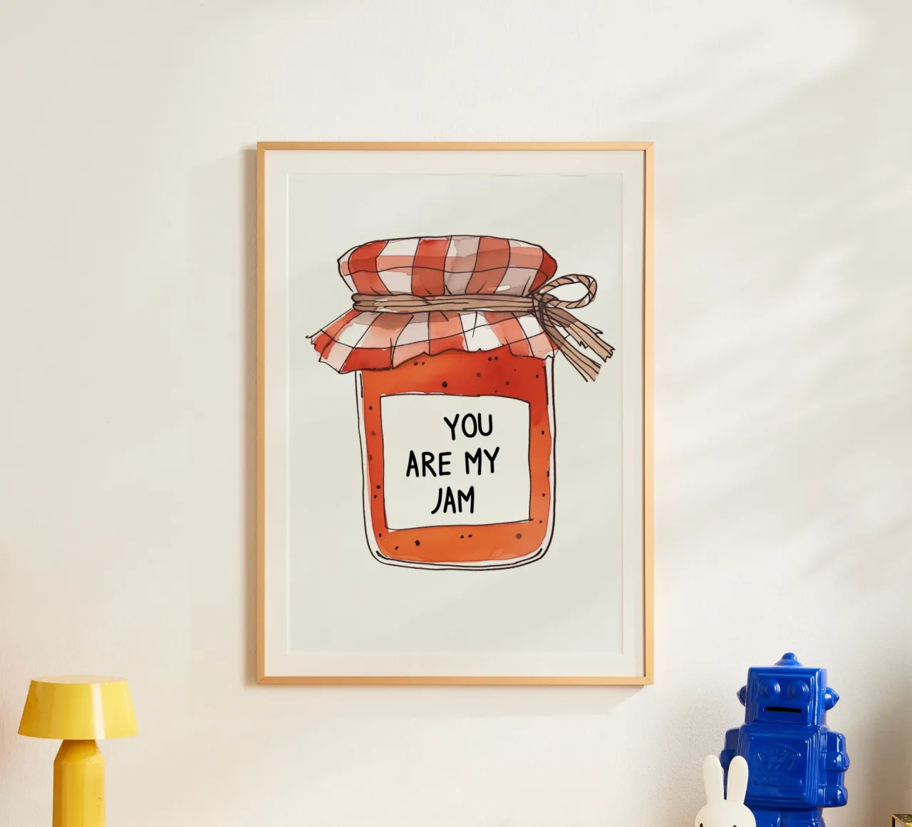 "You Are My Jam" aquarel kunstdruk - lief en eigenzinnig cadeau poster met kunststof frame van NorwesClub