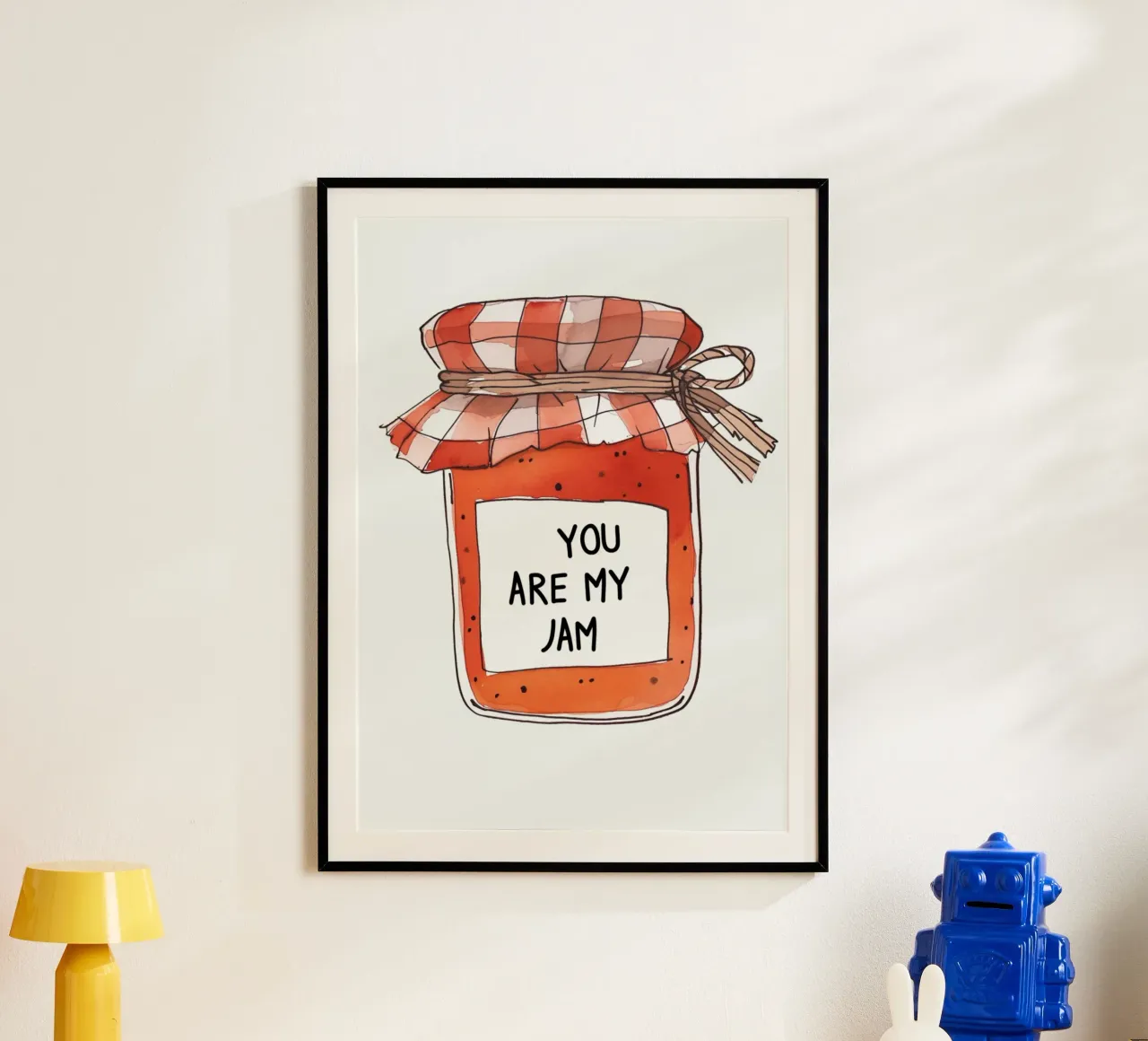 "You Are My Jam" aquarel kunstdruk - lief en eigenzinnig cadeau poster met kunststof frame van NorwesClub