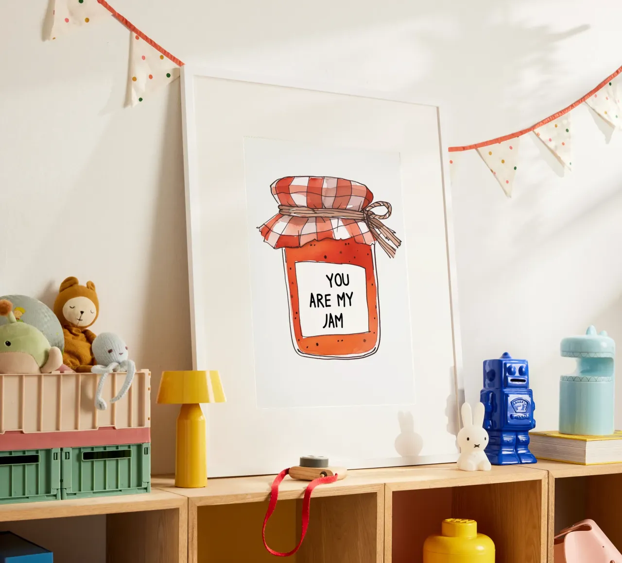 "You Are My Jam" aquarel kunstdruk - lief en eigenzinnig cadeau poster met kunststof frame van NorwesClub