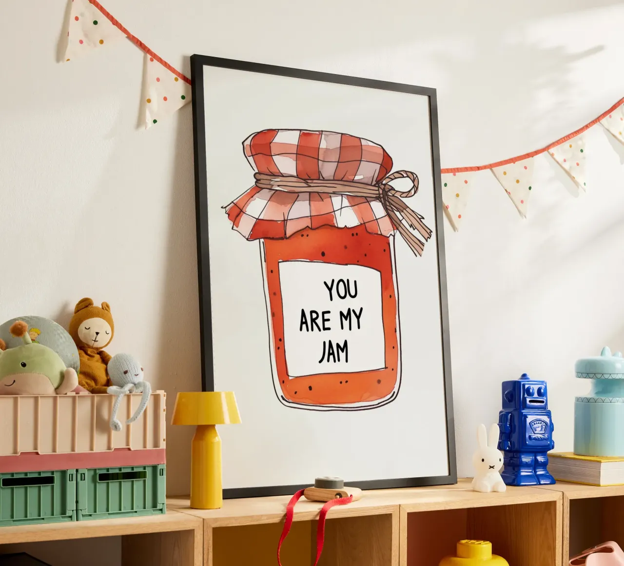 "You Are My Jam" aquarel kunstdruk - lief en eigenzinnig cadeau poster met kunststof frame van NorwesClub