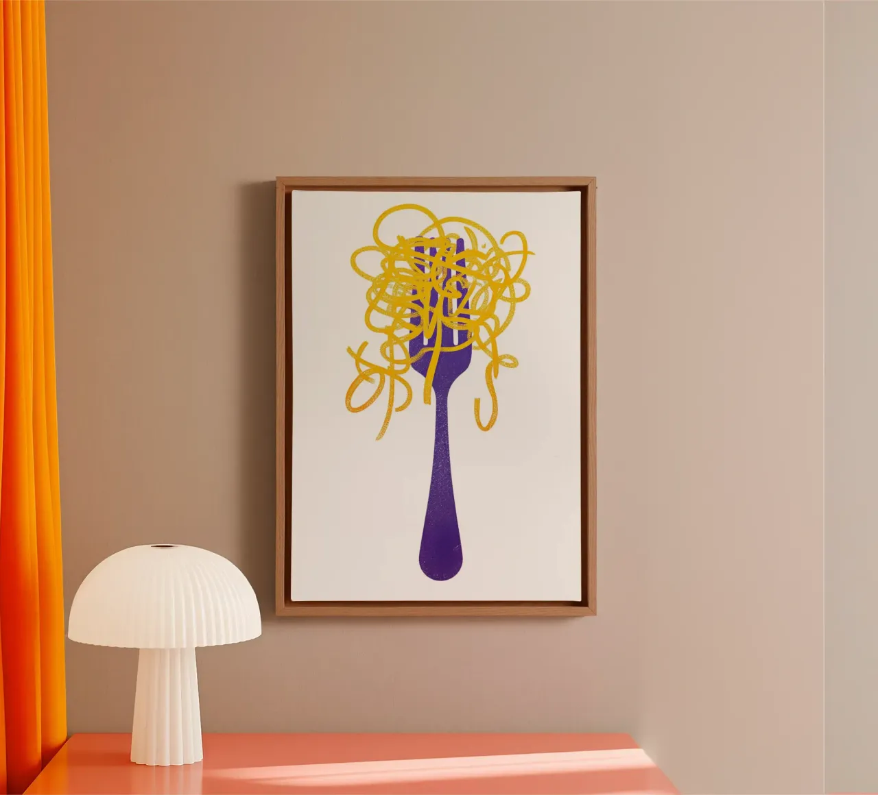 "Eat Spaghetti to Forgetti Your Regretti" Funny Pasta Art tela con Cornice a cassetta da NorwesClub