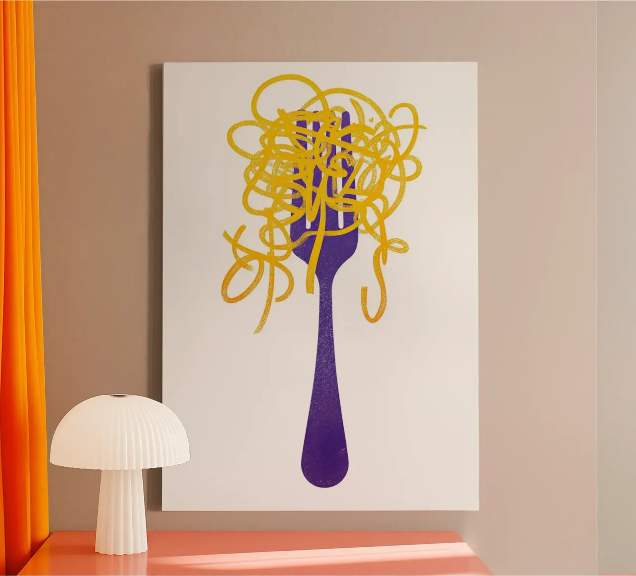 "Eat Spaghetti to Forgetti Your Regretti" Funny Pasta Art tela con Cornice a cassetta da NorwesClub