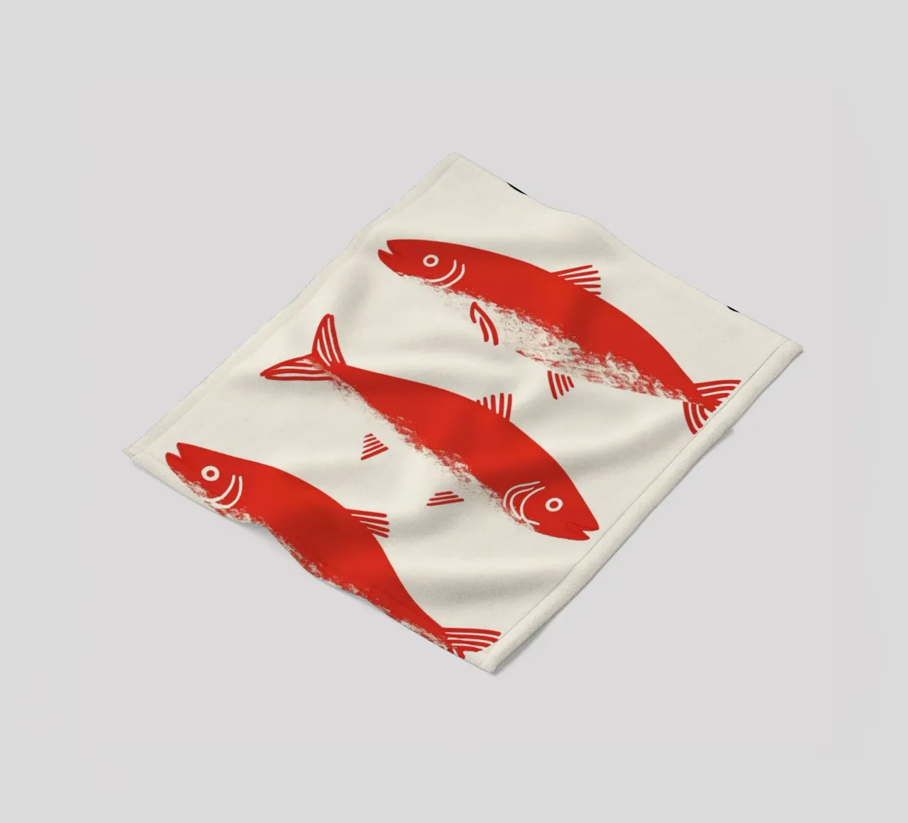 Poster pop art con le sardine rosse - Decorazione originale per la cucina a base di frutti di mare coperta in pile da NorwesClub