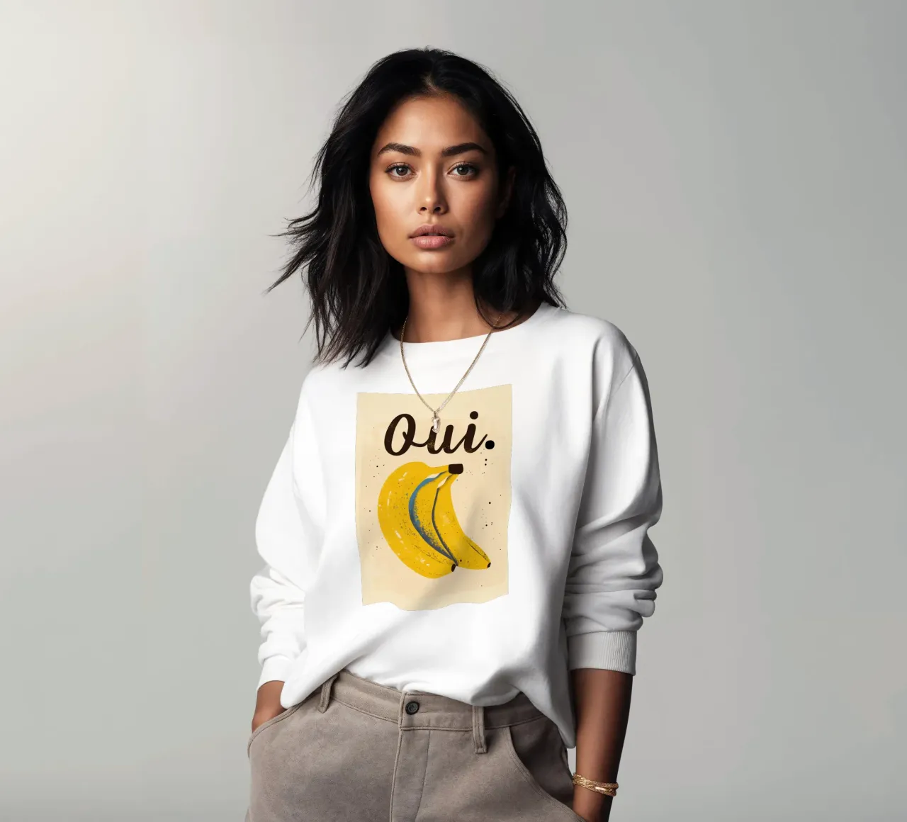 "Oui. Poster Pop Art Banana - Decorazione francese per la cucina felpa da NorwesClub