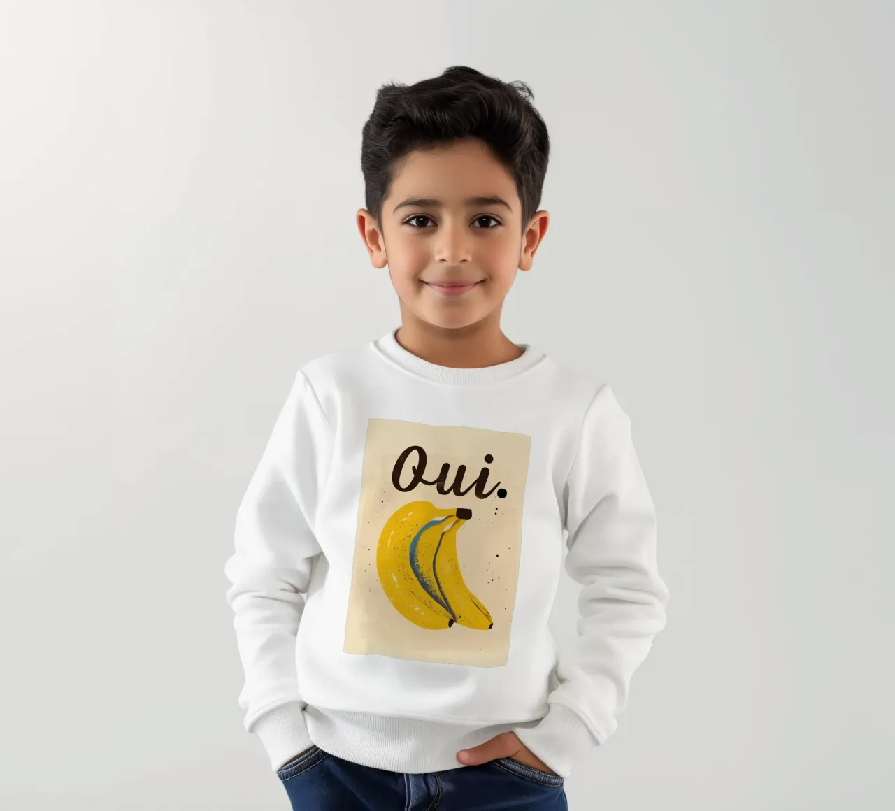 "Oui. Poster Pop Art Banana - Decorazione francese per la cucina felpa bambino da NorwesClub
