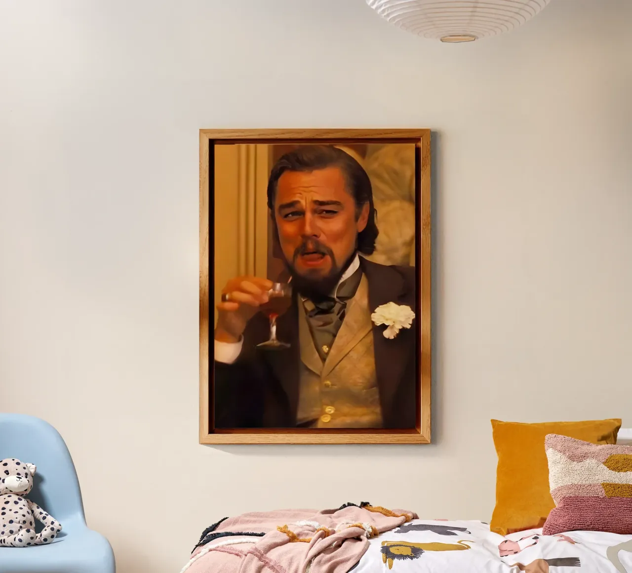 Leonardo Dicaprio Meme alluminio dibond da Low poly art