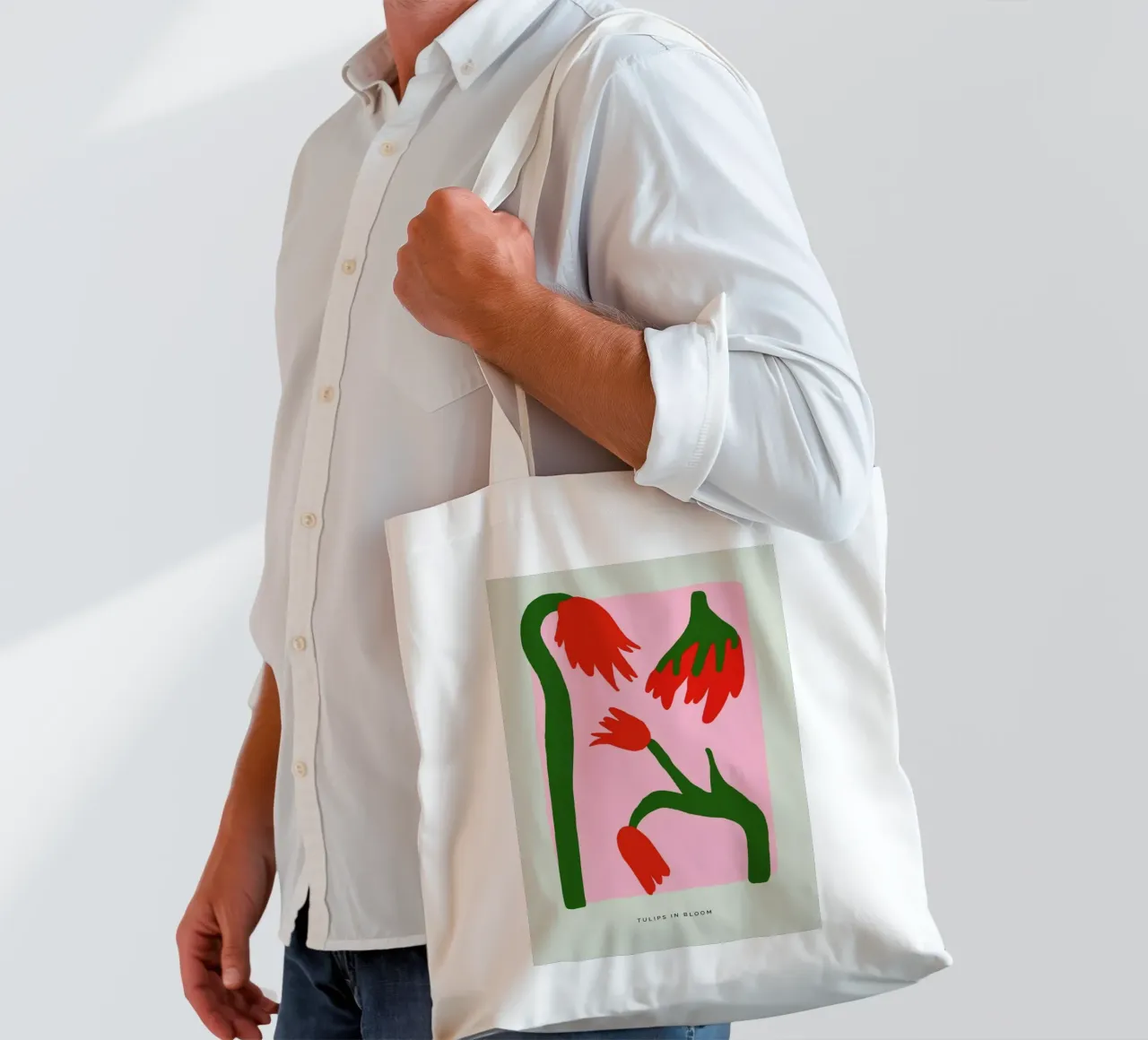 Tulips In Bloom borsa in juta da Studio One