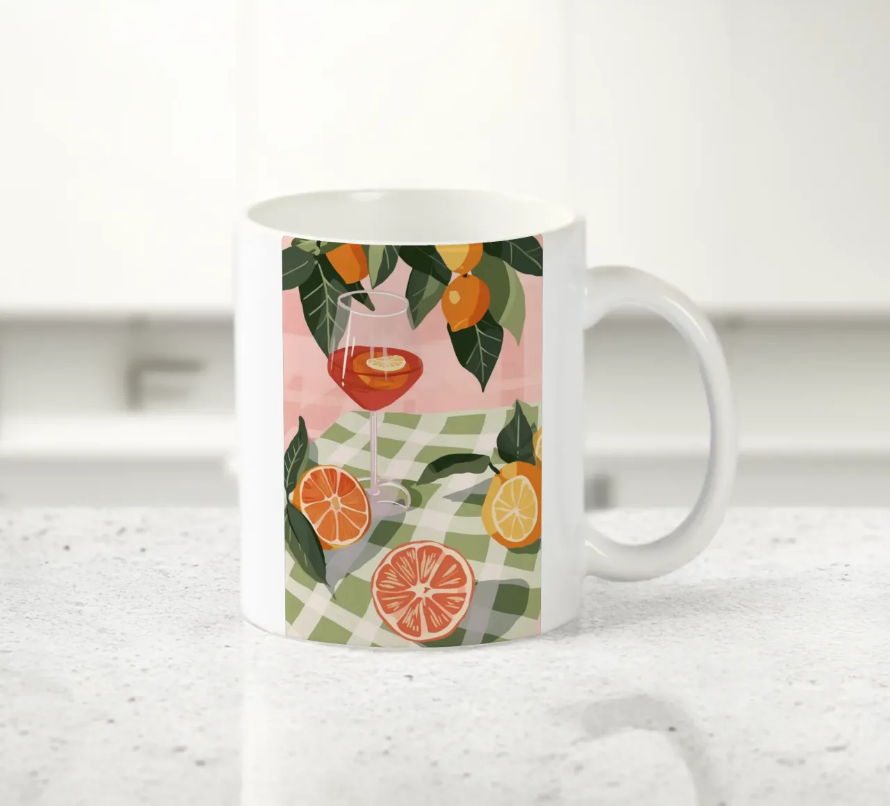 Aperol Spritz & Citrus Summer Art - Italian Cocktail Poster ceramic mug by NorwesClub