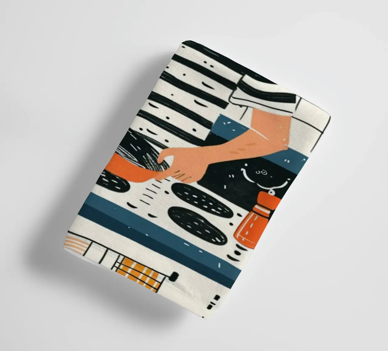 Man die in moderne keuken kookt Kunst - Dagelijks Leven Illustrati badhanddoek van NorwesClub