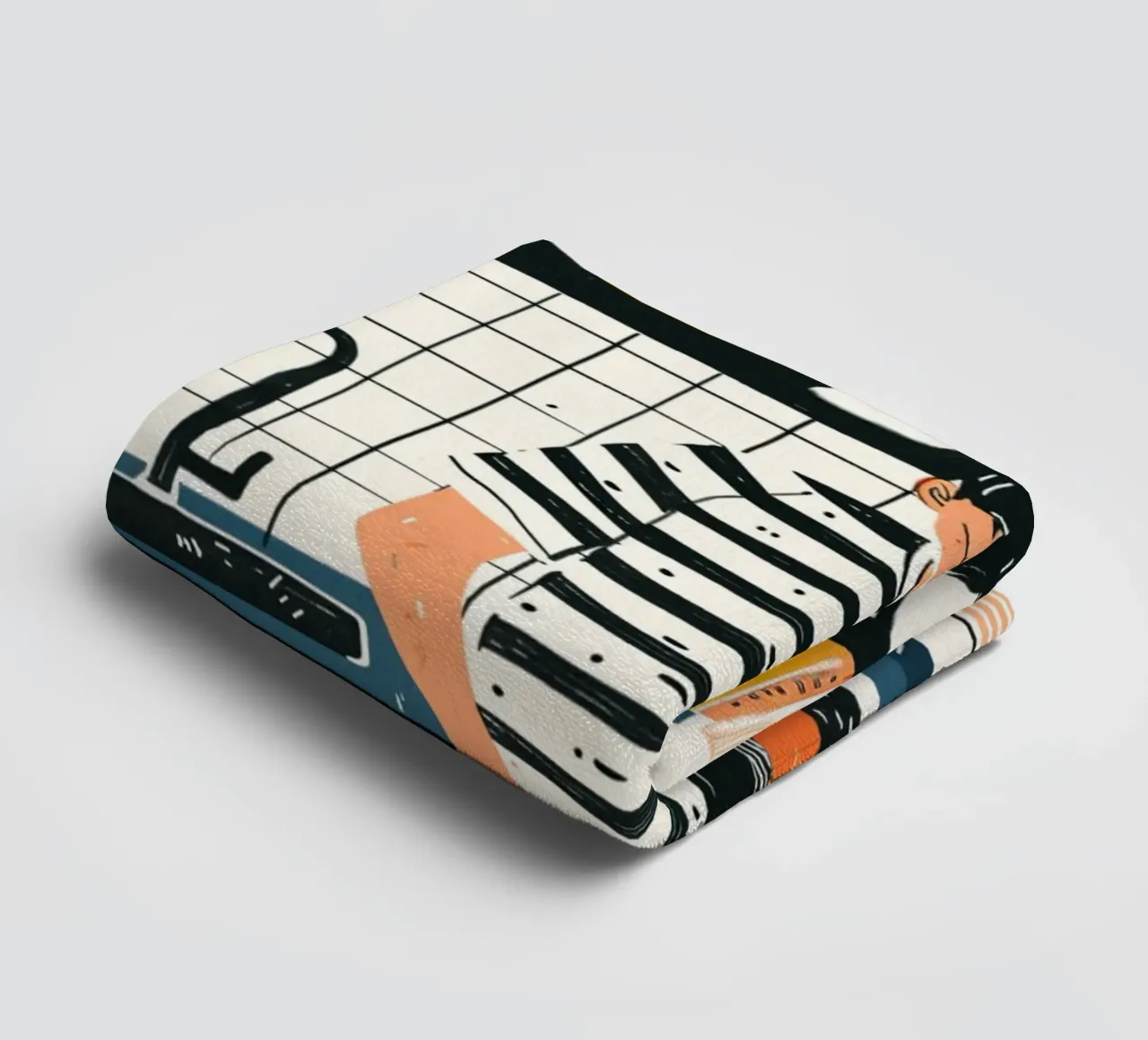 Man die in moderne keuken kookt Kunst - Dagelijks Leven Illustrati badhanddoek van NorwesClub