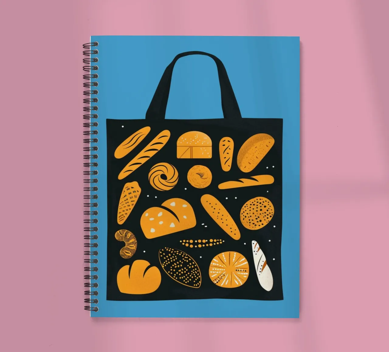 Poster d'assortiment de pains artisanaux - Décor de cuisine de boulangerie carnet à spirale de NorwesClub