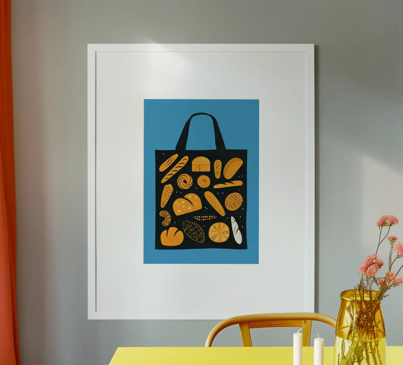 Poster con assortimento di pane artigianale - Decorazione per la cucina del panificio poster con telaio in alluminio da NorwesClub