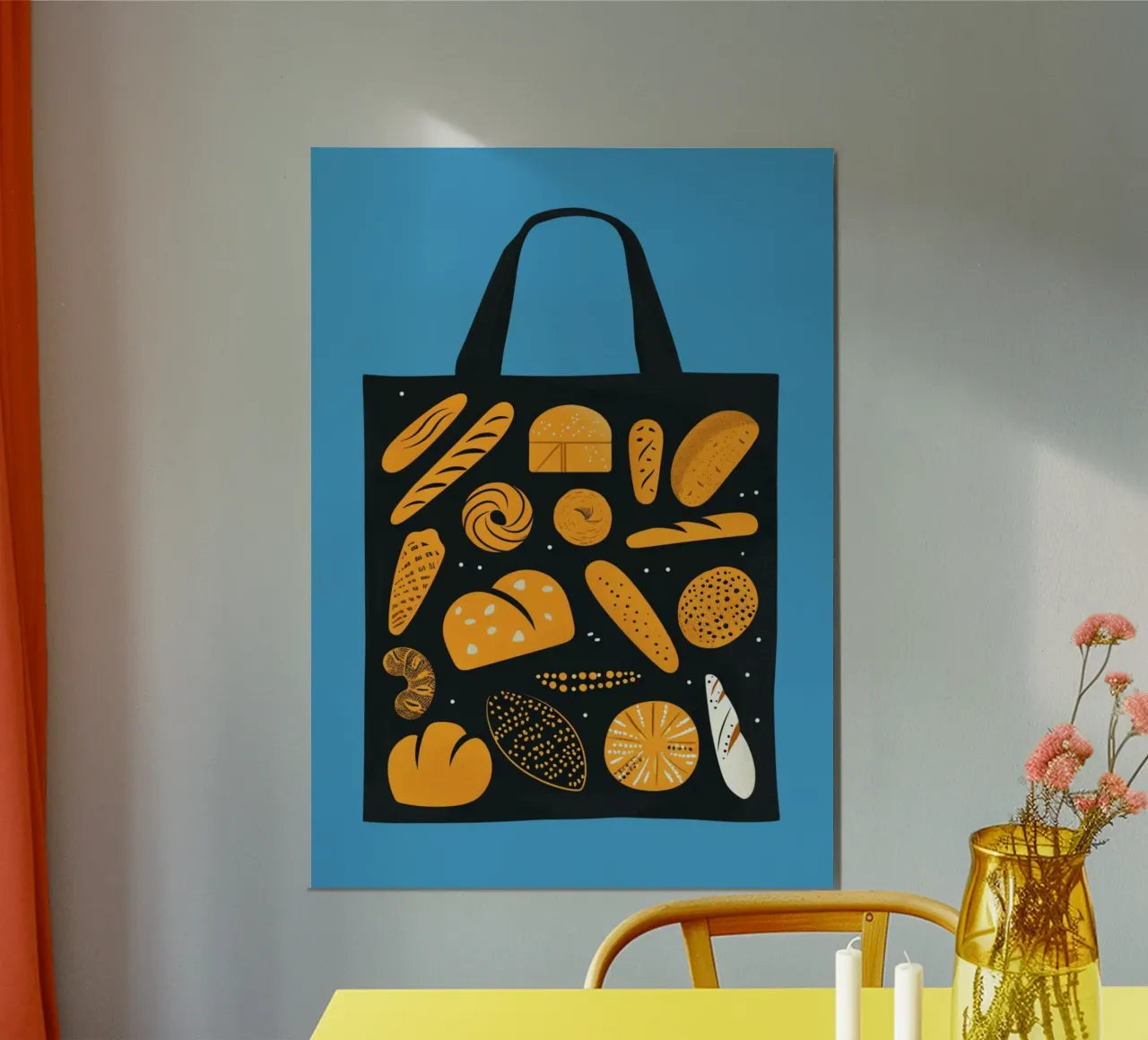 Poster con assortimento di pane artigianale - Decorazione per la cucina del panificio poster con telaio in alluminio da NorwesClub