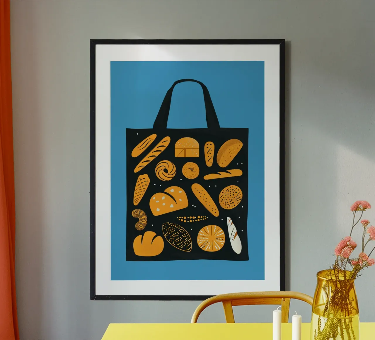 Poster con assortimento di pane artigianale - Decorazione per la cucina del panificio poster con telaio in alluminio da NorwesClub