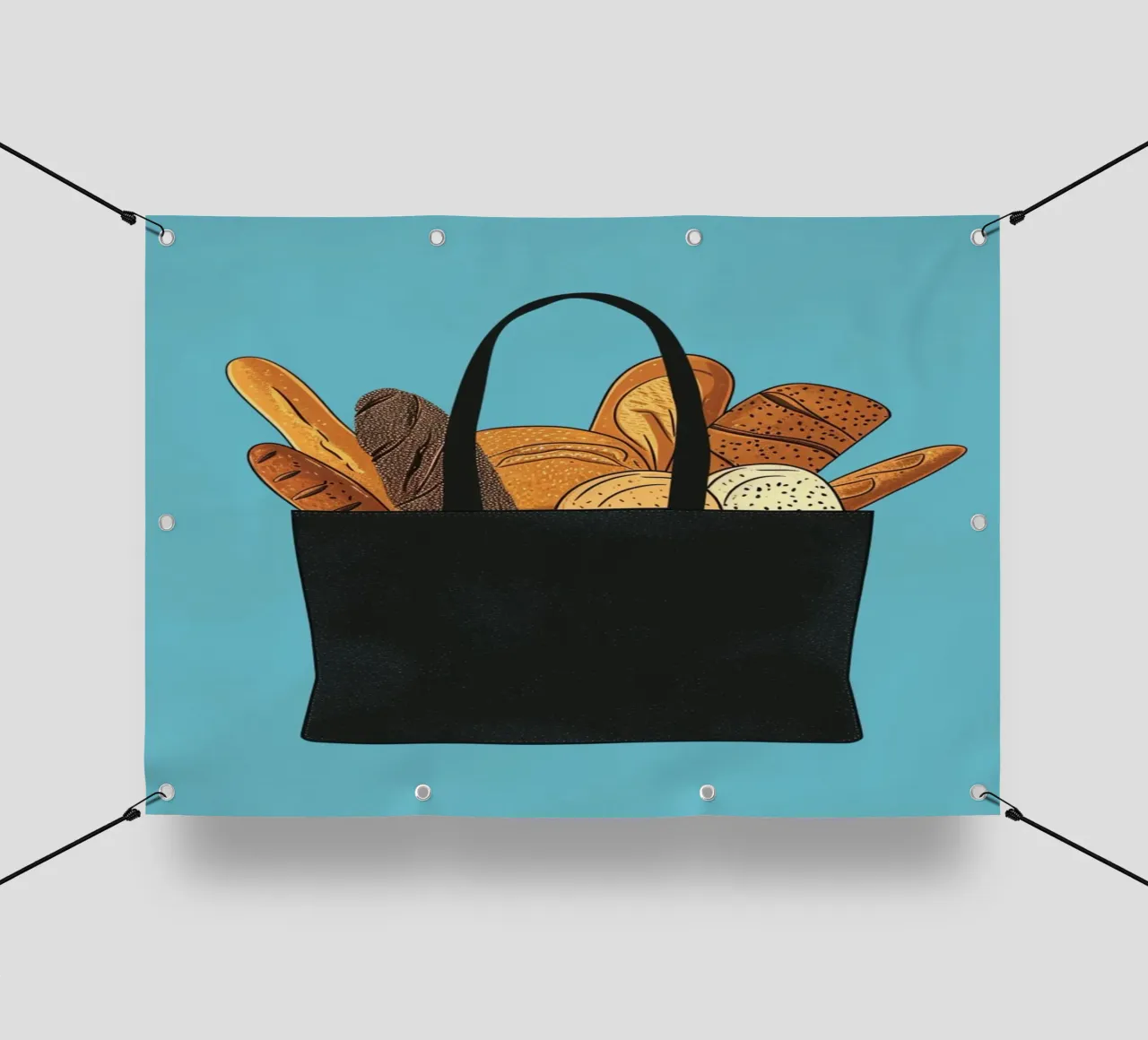Arte della borsa del pane fresco - Decorazione per panifici, cucine e mercati telo in pvc da NorwesClub