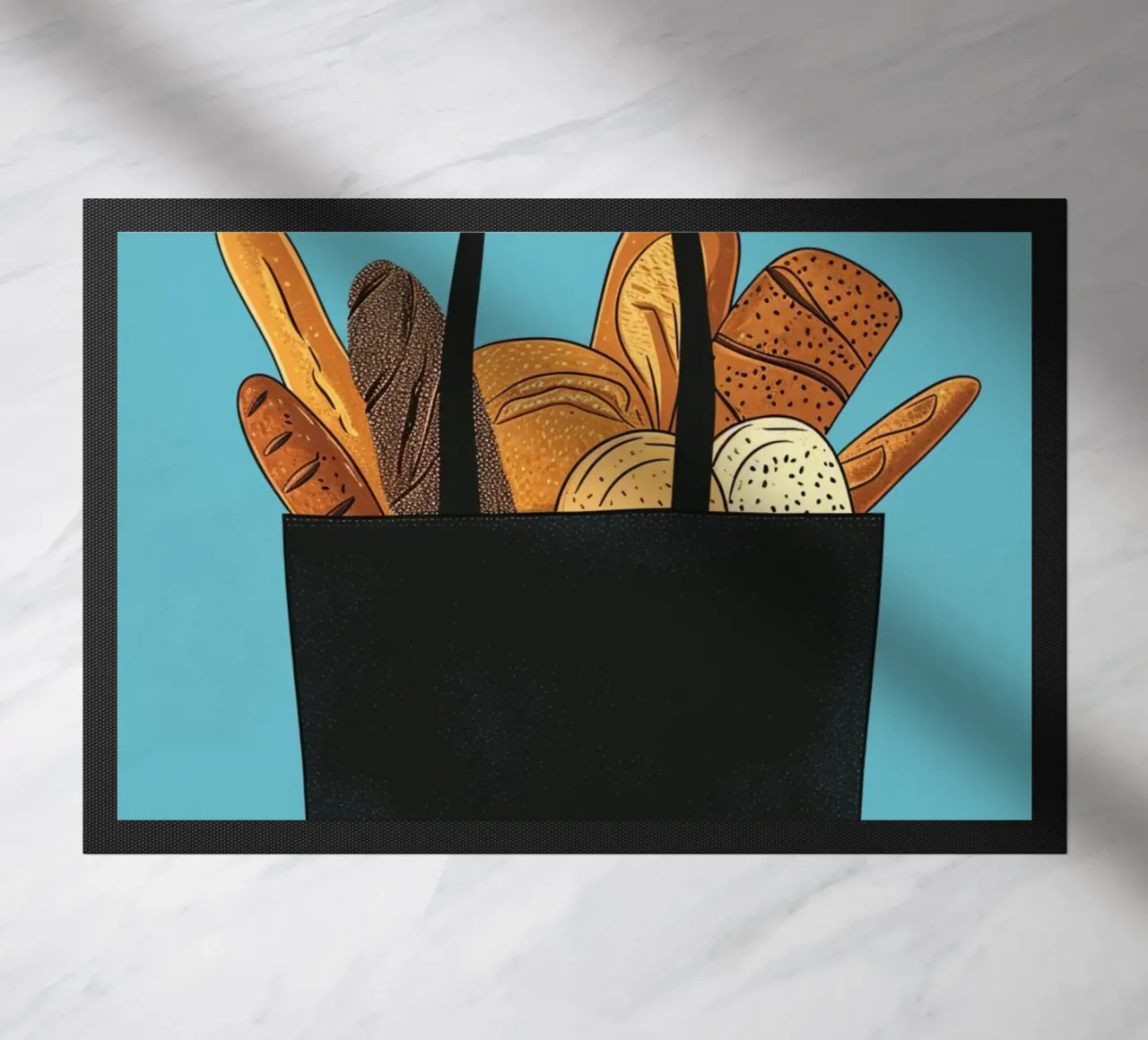 Arte della borsa del pane fresco - Decorazione per panifici, cucine e mercati zerbino da NorwesClub