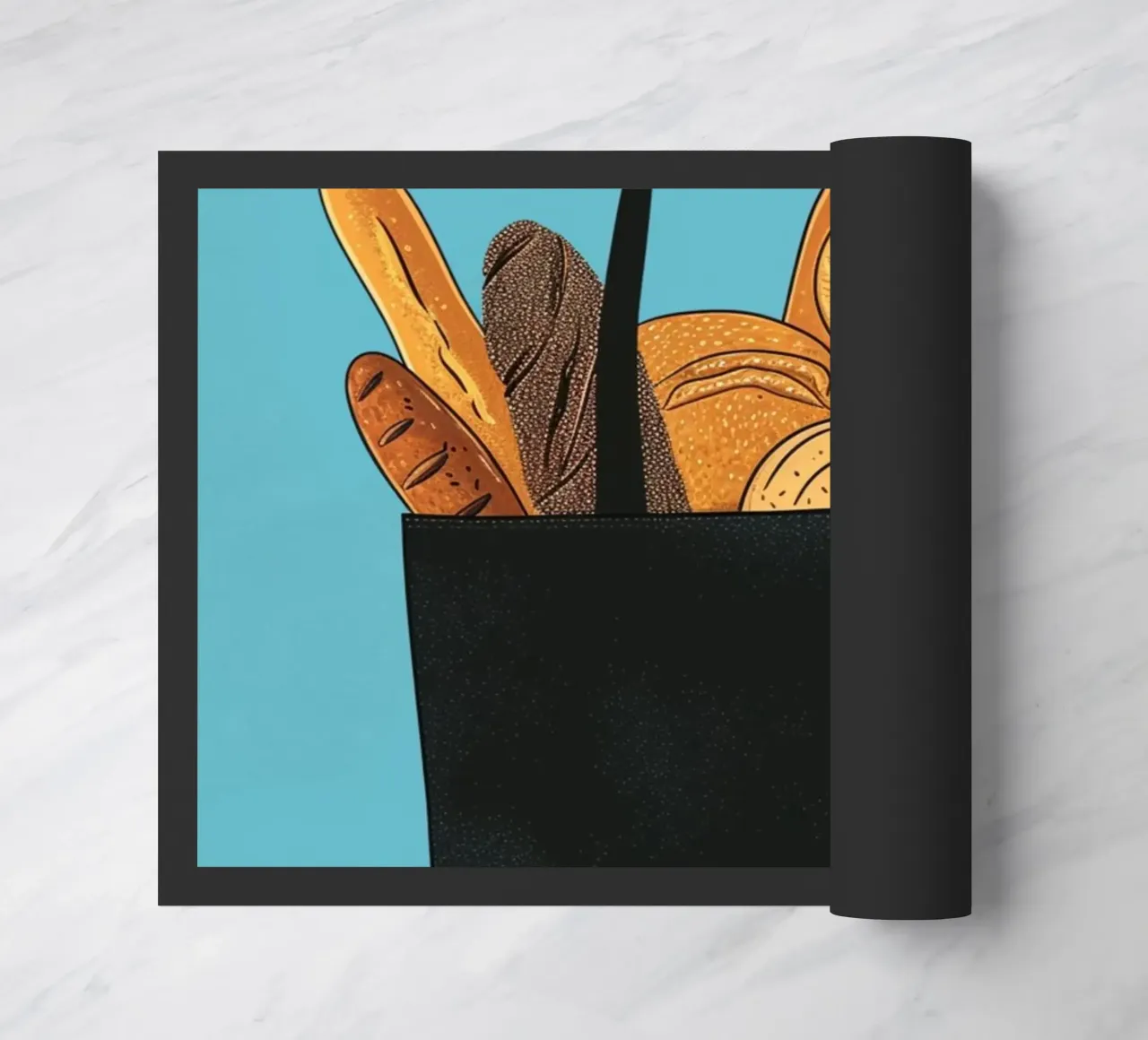 Arte della borsa del pane fresco - Decorazione per panifici, cucine e mercati zerbino da NorwesClub
