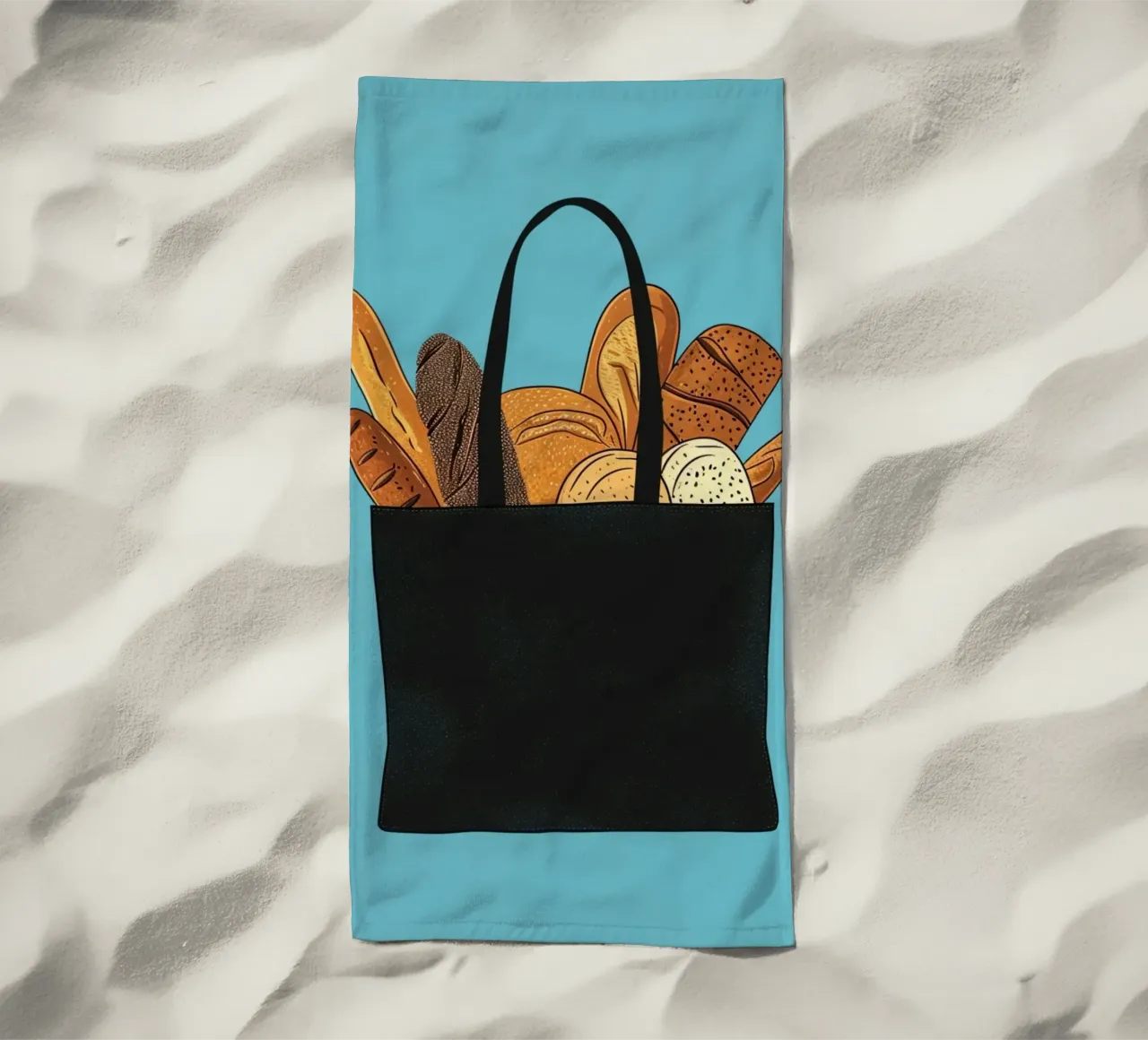 Arte della borsa del pane fresco - Decorazione per panifici, cucine e mercati telo mare da NorwesClub