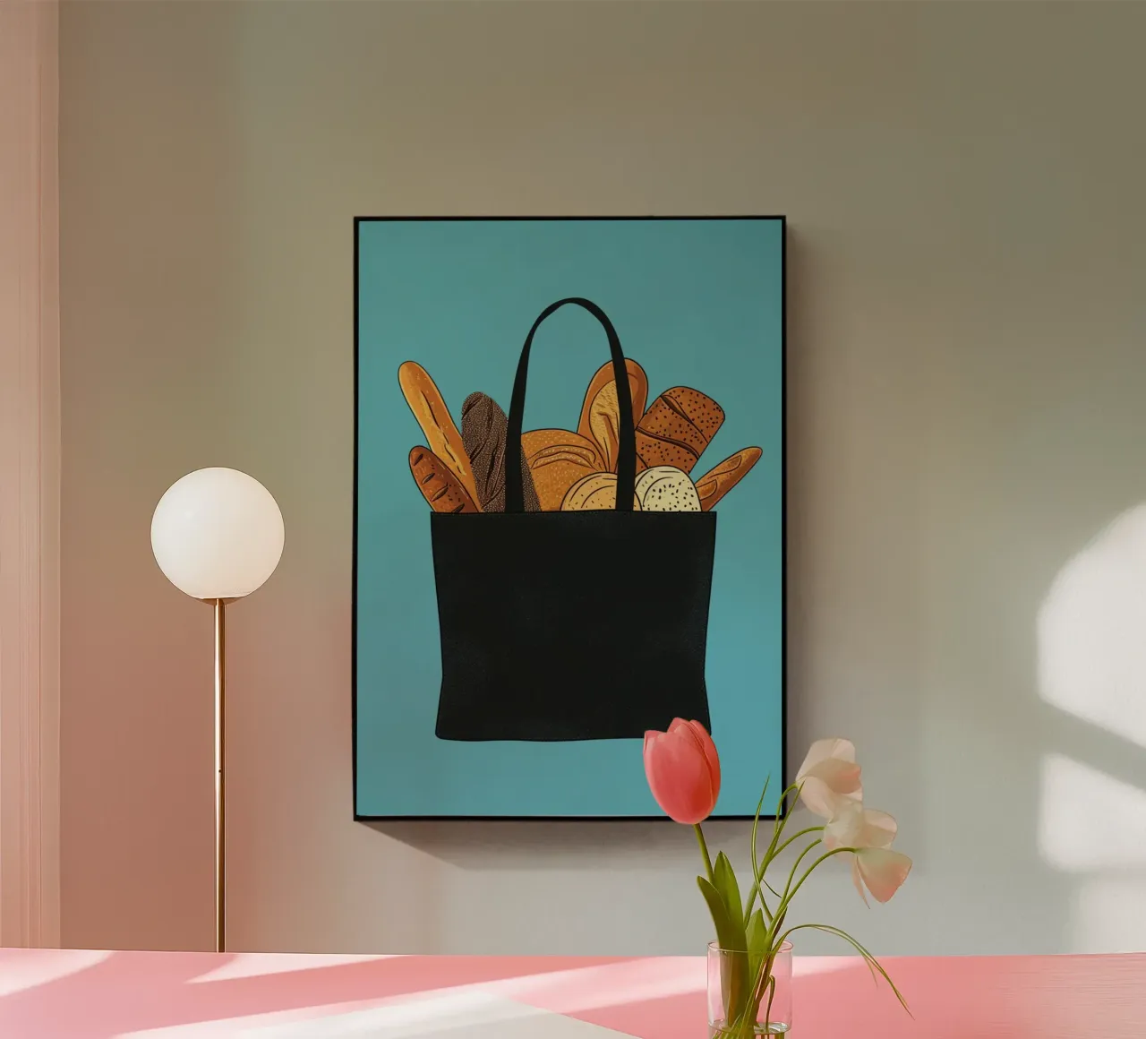 Arte della borsa del pane fresco - Decorazione per panifici, cucine e mercati plexiglass da NorwesClub