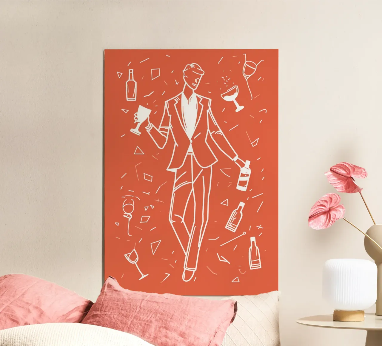 Illustrazione del cocktail "Party Time" - Bar moderno e festeggiamenti poster con telaio in plastica da NorwesClub