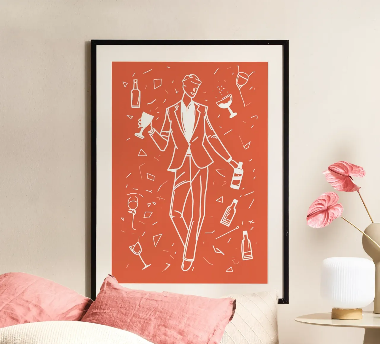 Illustrazione del cocktail "Party Time" - Bar moderno e festeggiamenti poster con telaio in plastica da NorwesClub