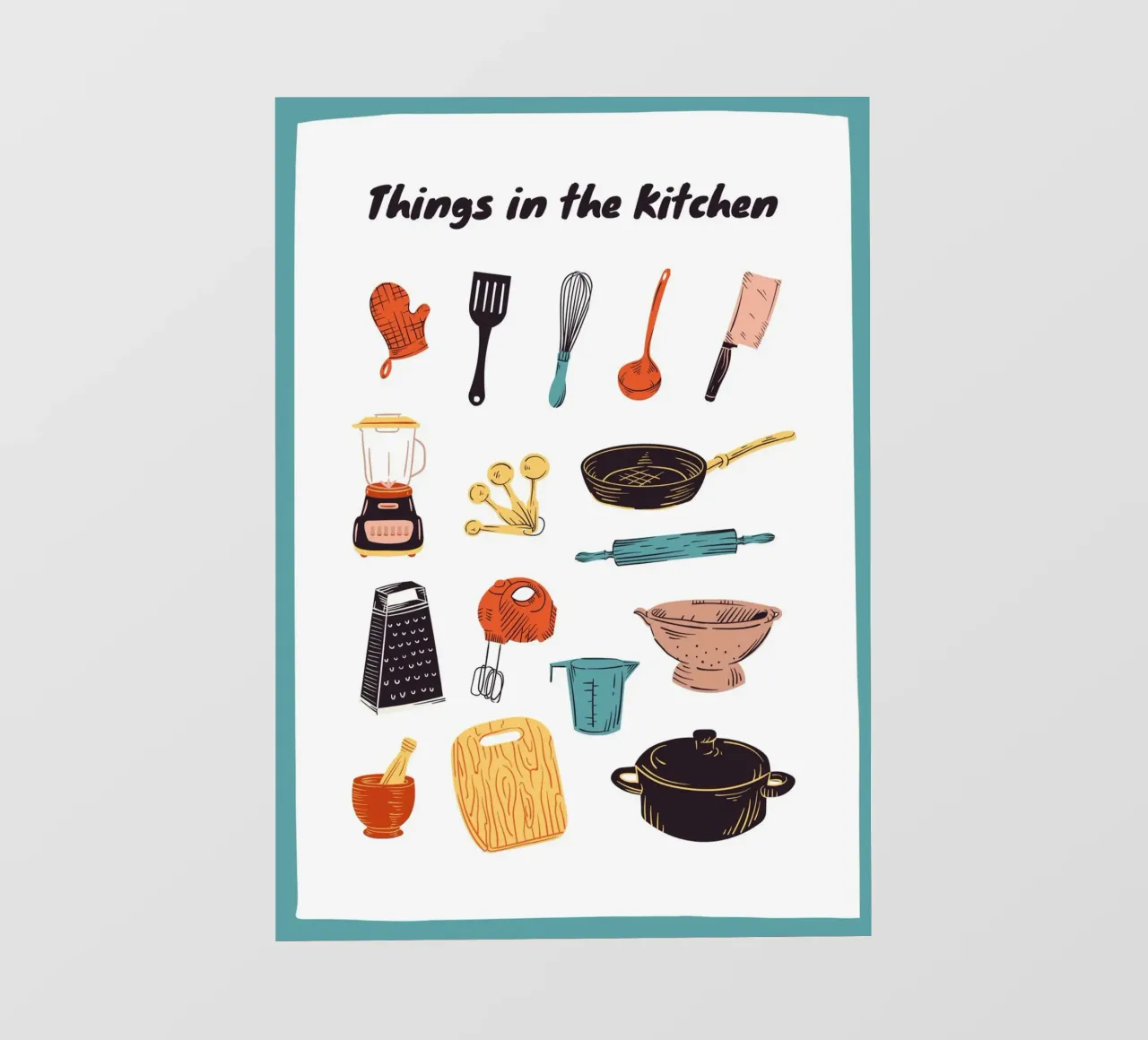 Stampa d'arte "Cose in cucina" Utensili e pentole telo in pvc da NorwesClub