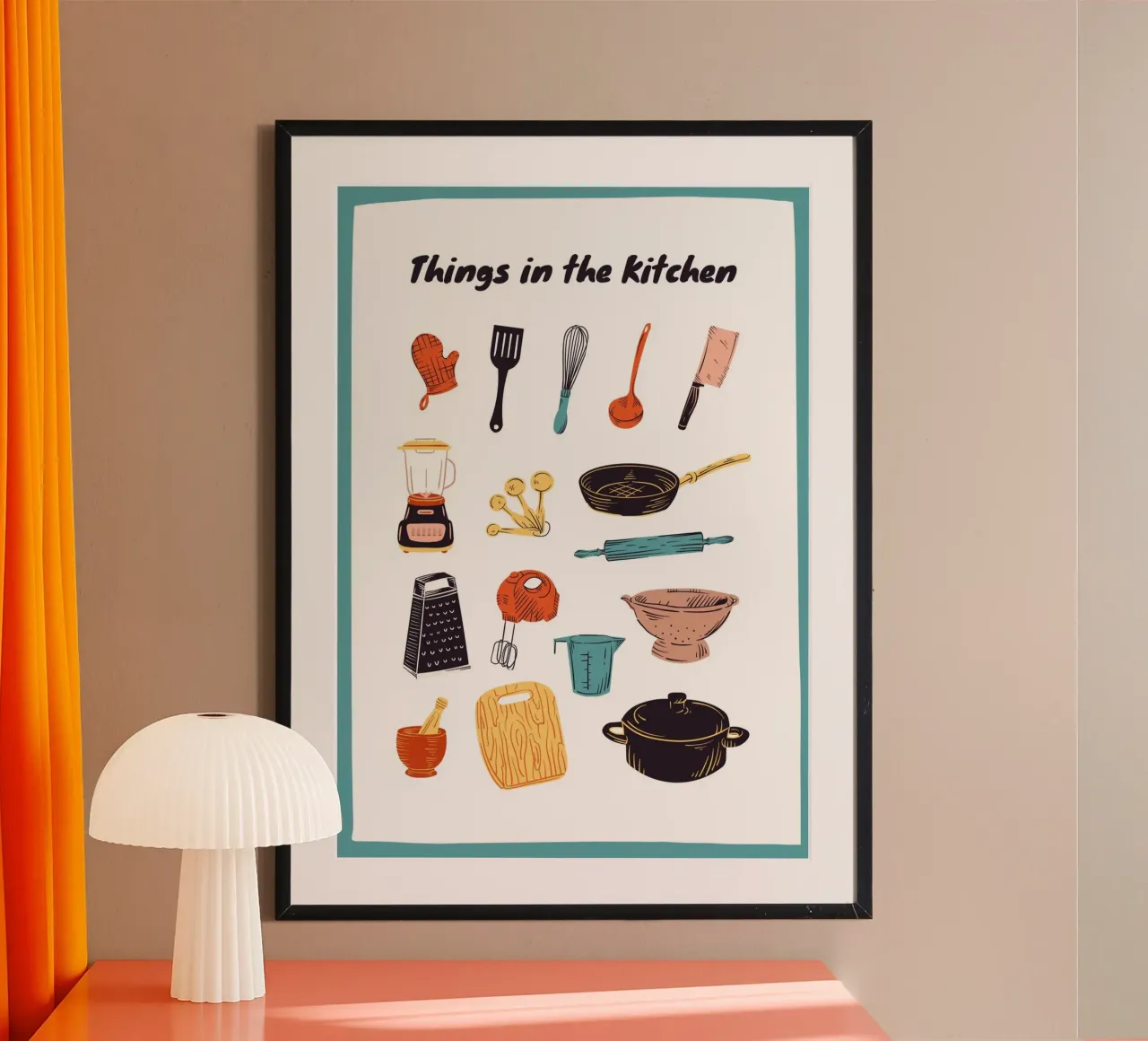 Stampa d'arte "Cose in cucina" Utensili e pentole carta hahnemühle da NorwesClub