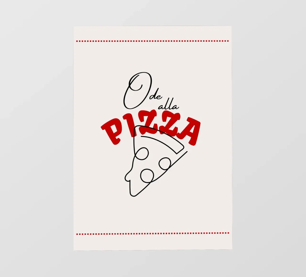 "Ode alla Pizza" Minimalist Art Print - Italian Foodie Decor telo in pvc da NorwesClub