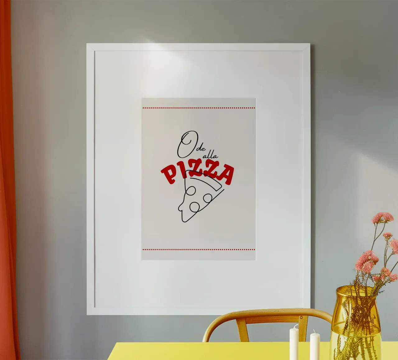 "Ode alla Pizza" Minimalist Art Print - Italian Foodie Decor poster da NorwesClub