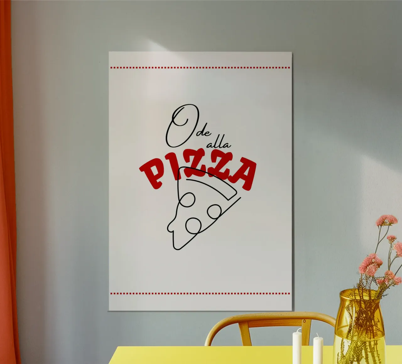 "Ode alla Pizza" Minimalist Art Print - Italian Foodie Decor poster da NorwesClub