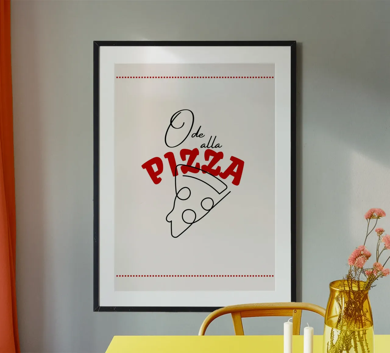 "Ode alla Pizza" Minimalist Art Print - Italian Foodie Decor poster da NorwesClub