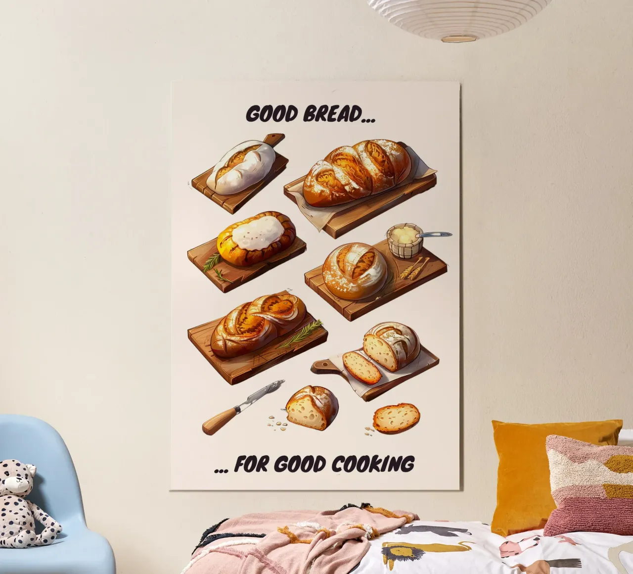 Poster artistico del panificio "Un buon pane... per una buona cucina". carta hahnemühle da NorwesClub