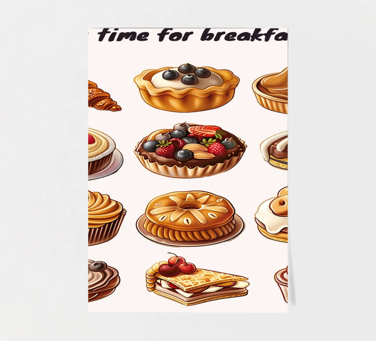 "It's Time for Breakfast!" Dessert & Gebäck Kunstdruck Stickerbogen von NorwesClub