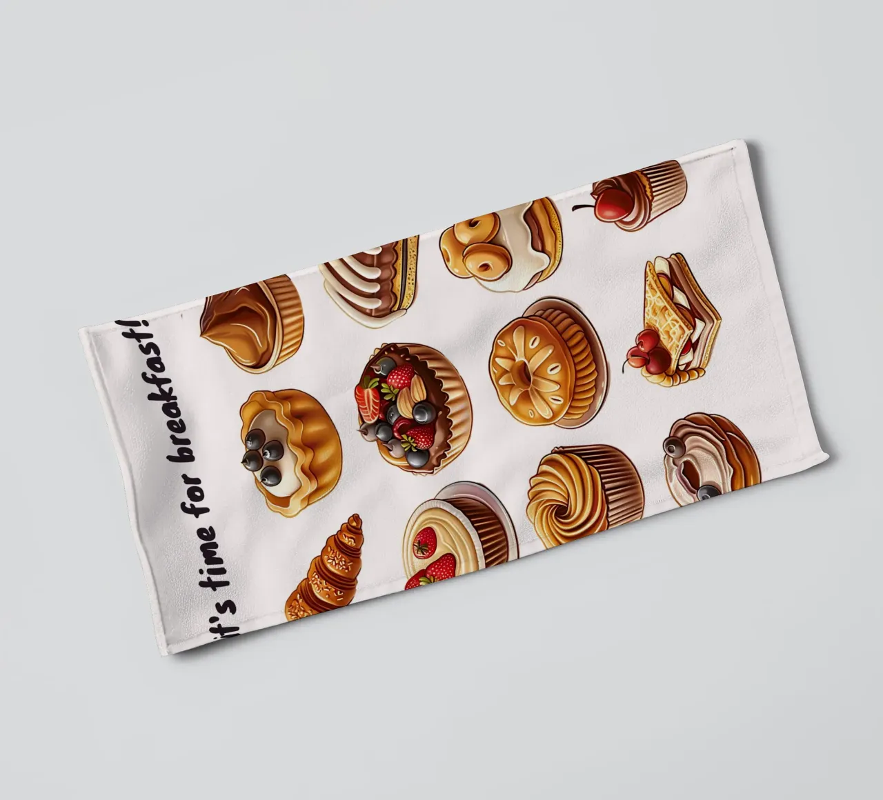 "It's Time for Breakfast!" Dessert & Gebäck Kunstdruck Handtuch von NorwesClub