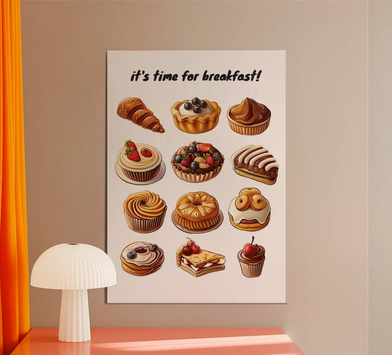 "It's Time for Breakfast!" Dessert & Gebäck Kunstdruck Alu-Dibond von NorwesClub
