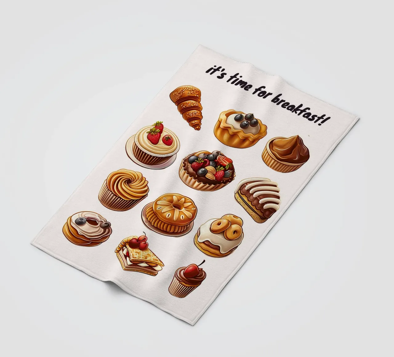 "It's Time for Breakfast!" Dessert & Gebäck Kunstdruck Fleecedecke von NorwesClub