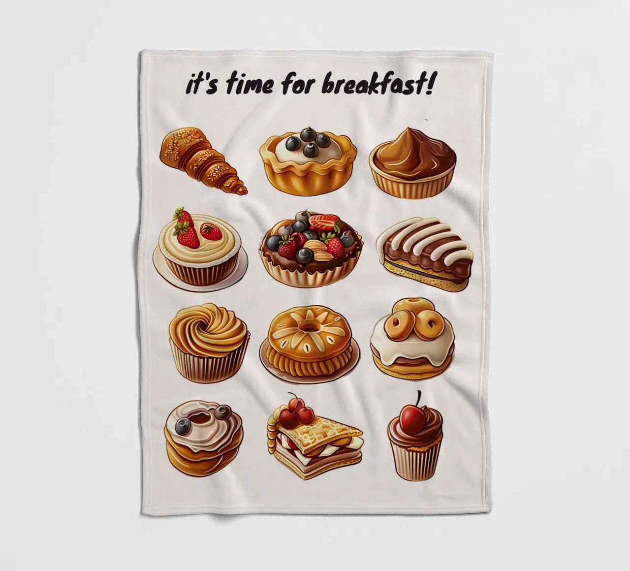 "It's Time for Breakfast!" Dessert & Gebäck Kunstdruck Fleecedecke von NorwesClub