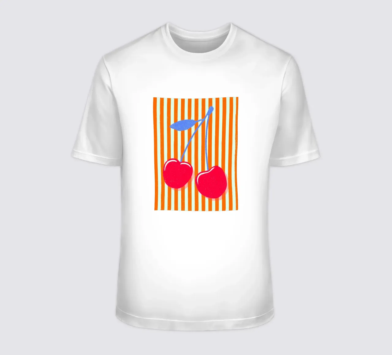 Arte a strisce con ciliegie t-shirt da Carinaprint