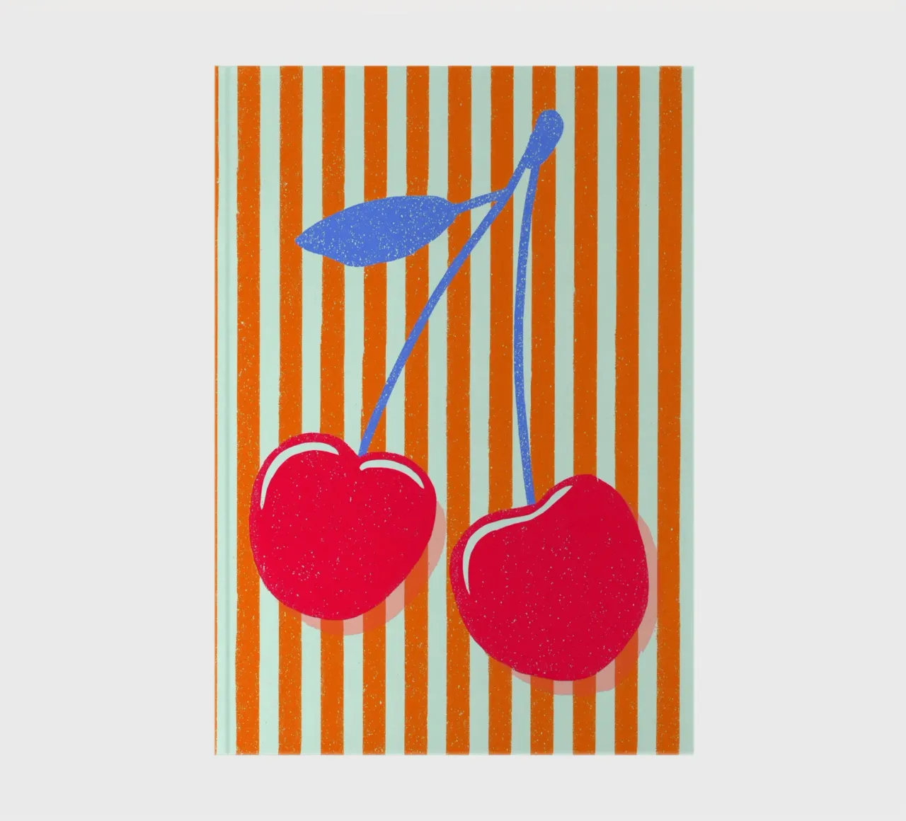 Stripe art with cherries notebook by Carinaprint