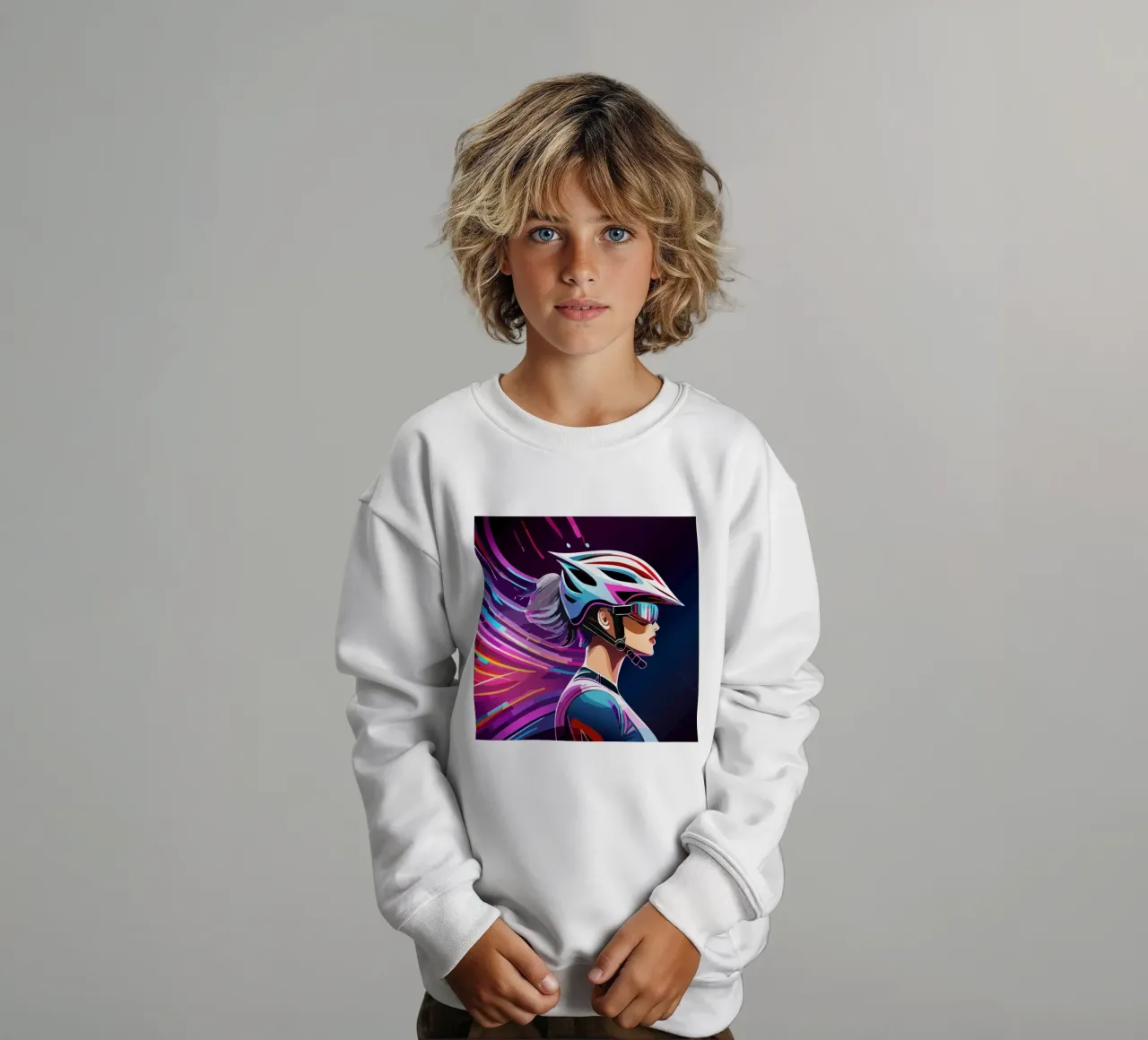 Road bike design for women - power & style modern design kids sweatshirt by Radkunstwerk