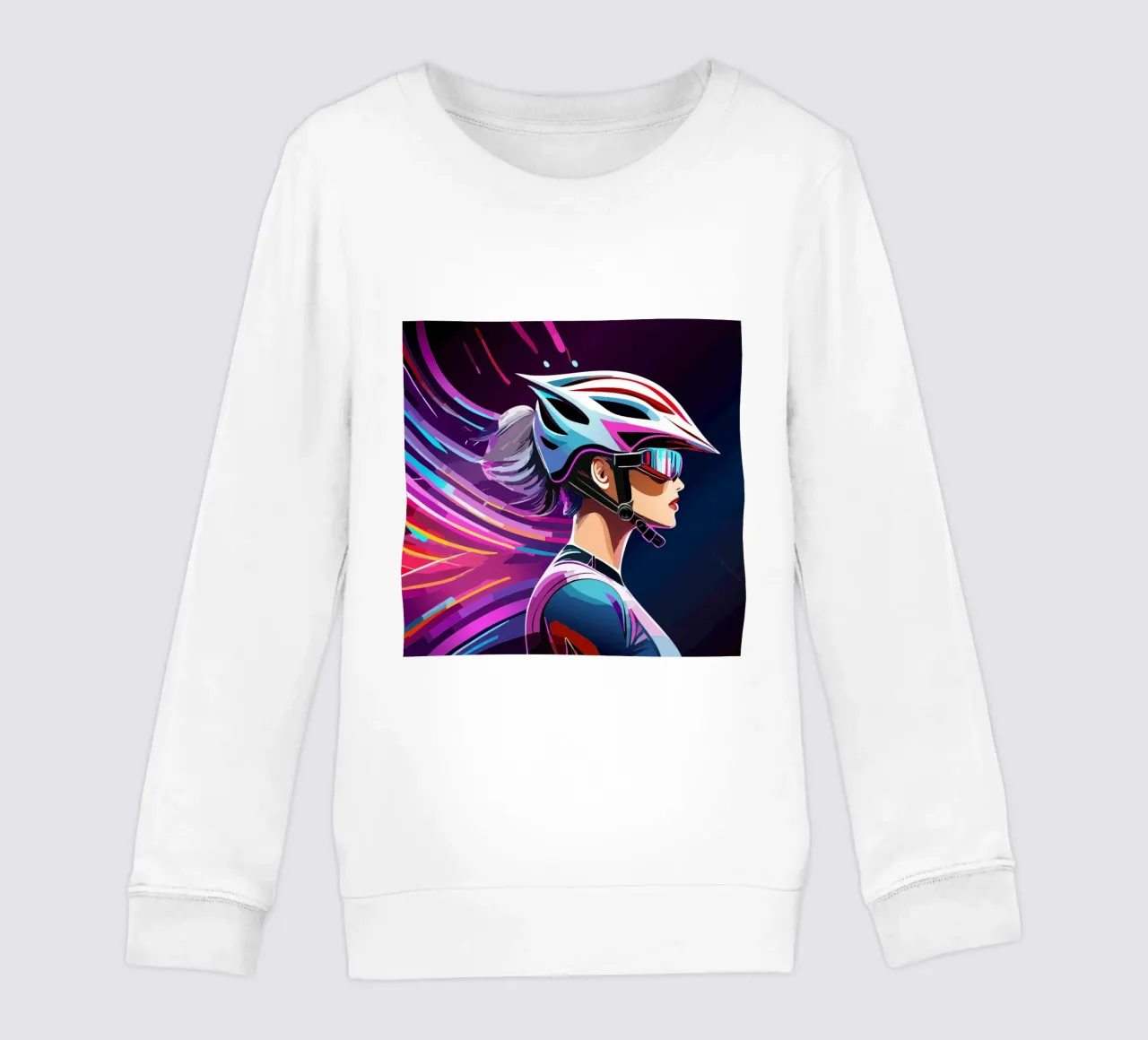 Road bike design for women - power & style modern design kids sweatshirt by Radkunstwerk