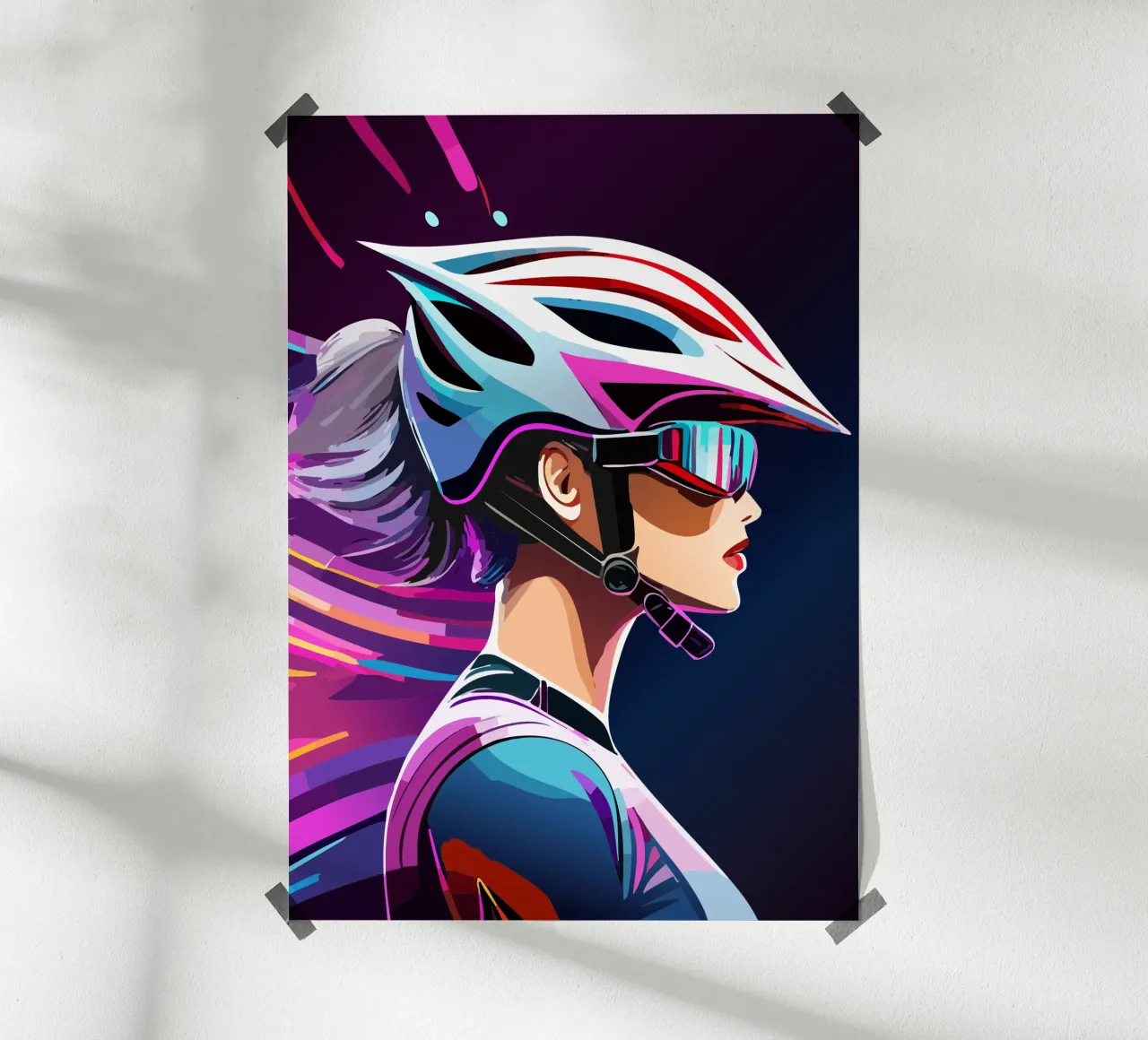 Design della bicicletta da strada per le donne - potenza e stile design moderno poster con telaio in plastica da Radkunstwerk