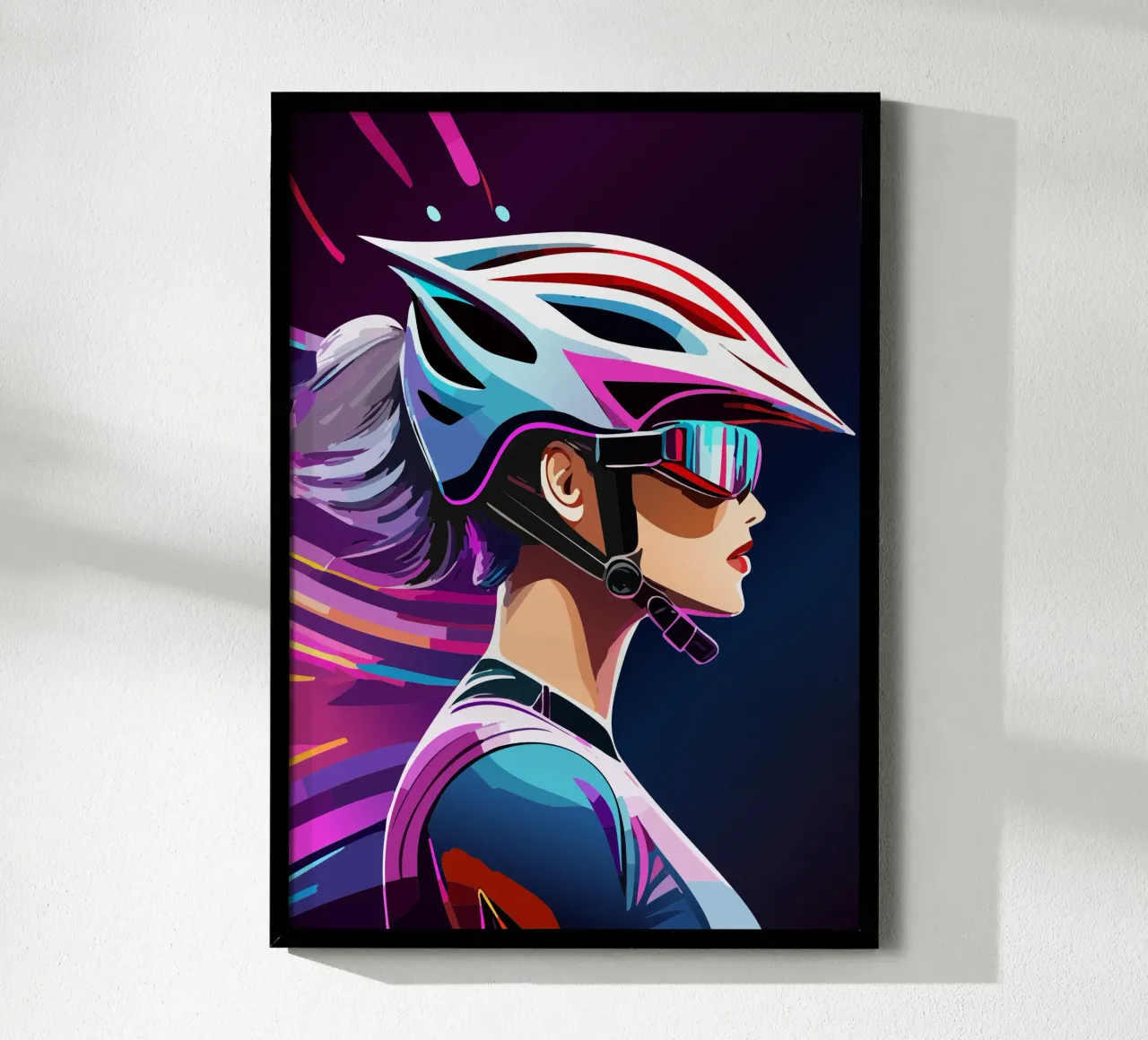 Design della bicicletta da strada per le donne - potenza e stile design moderno poster con telaio in plastica da Radkunstwerk
