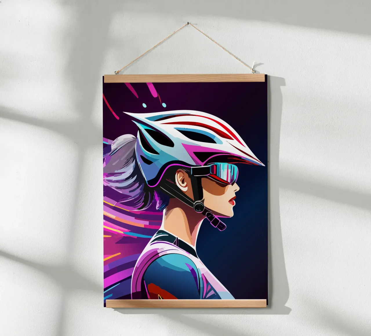 Design della bicicletta da strada per le donne - potenza e stile design moderno poster con telaio in plastica da Radkunstwerk