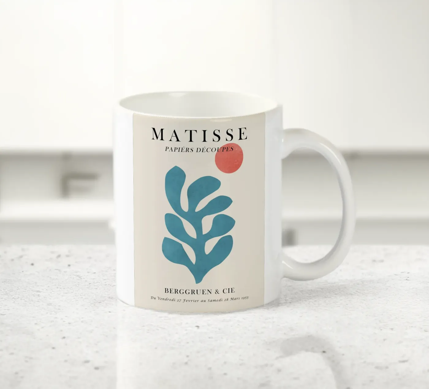 Centre Blue ceramic mug by Vonda Shop