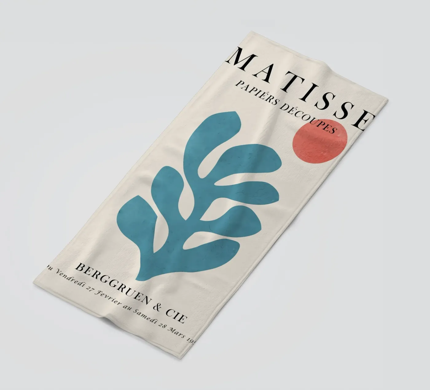 Centre Blue beach towel by Vonda Shop