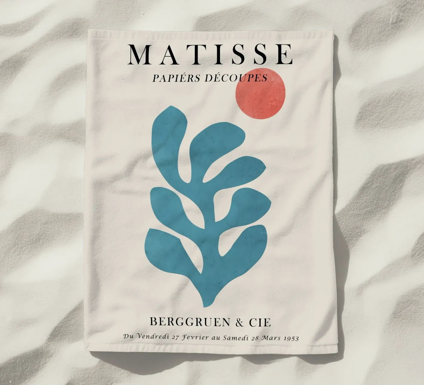 Centre Blue beach towel by Vonda Shop