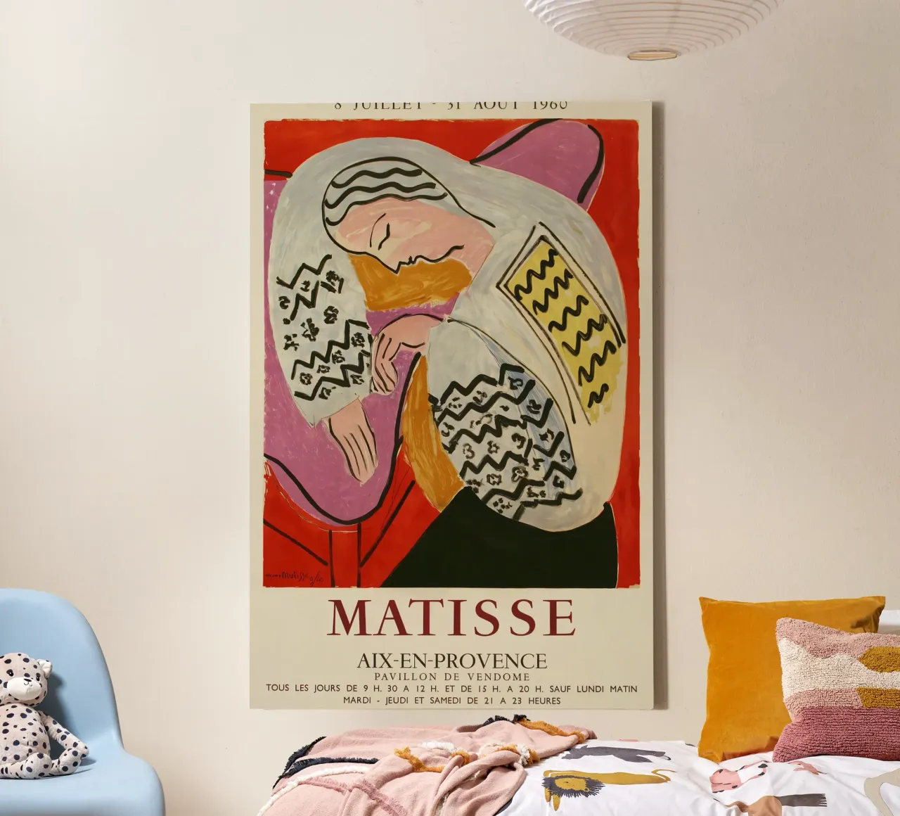 Vrouw slaapt canvas met Baklijst van Vonda Shop