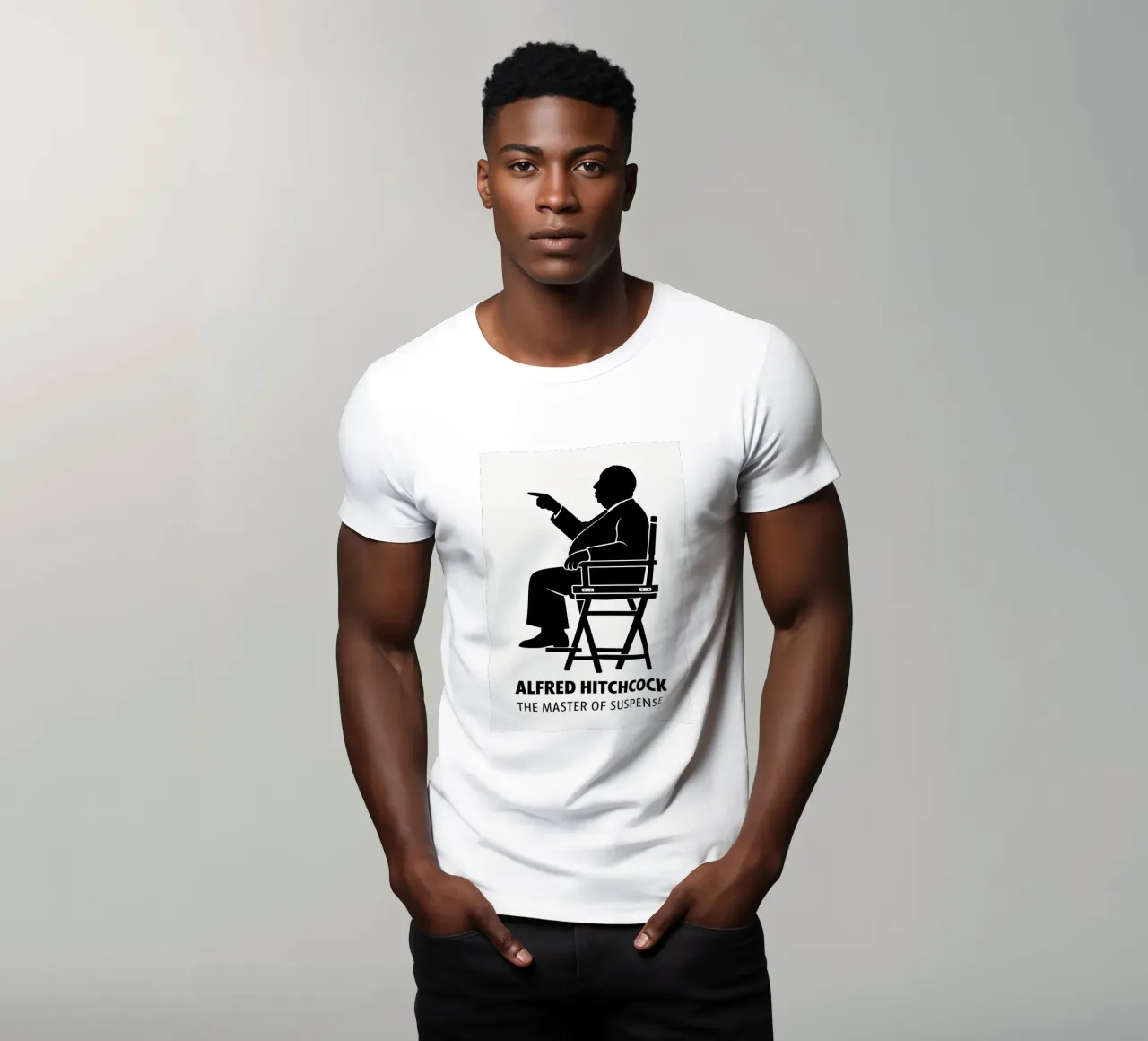 Alfred Hitchcock Print t-shirt da MoviesArt